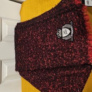 Karl Lagerfeld Red Tweed Style Scarf NWT RETAIL $68